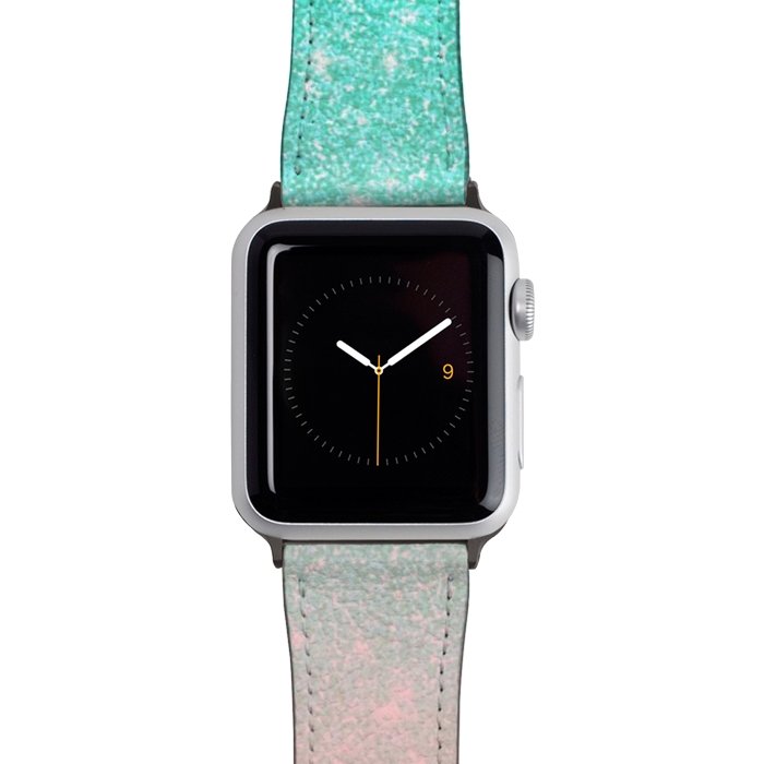 Watch 42mm / 44mm Strap PU leather Girly Pastel Blue Pink Glitter Ombre Gradient by Julie Erin Designs
