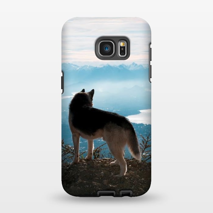 Galaxy S7 EDGE StrongFit Wanderlust dog by Laura Nagel