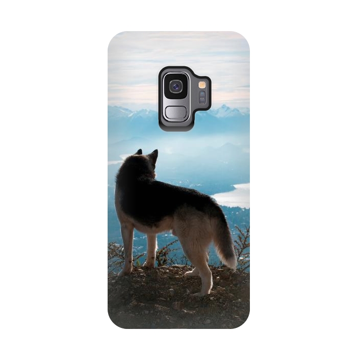 Galaxy S9 StrongFit Wanderlust dog by Laura Nagel
