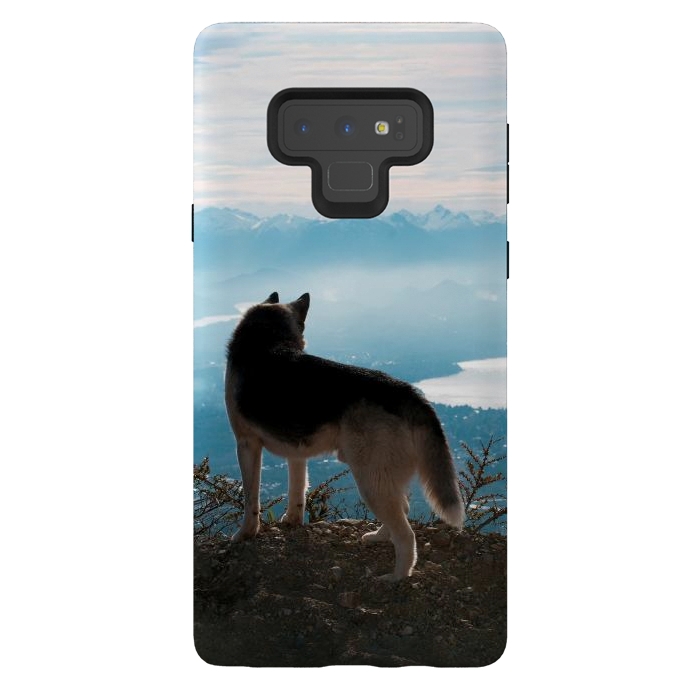 Galaxy Note 9 StrongFit Wanderlust dog by Laura Nagel