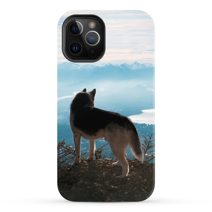 iPhone 12 Pro Max StrongFit Wanderlust dog by Laura Nagel