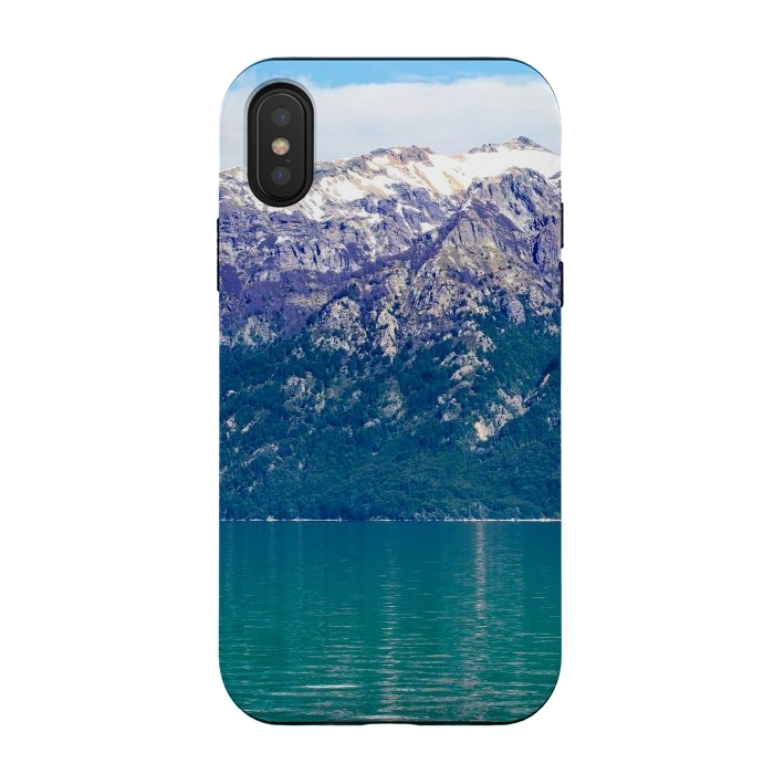 iPhone Xs / X StrongFit Purple mountains by Laura Nagel