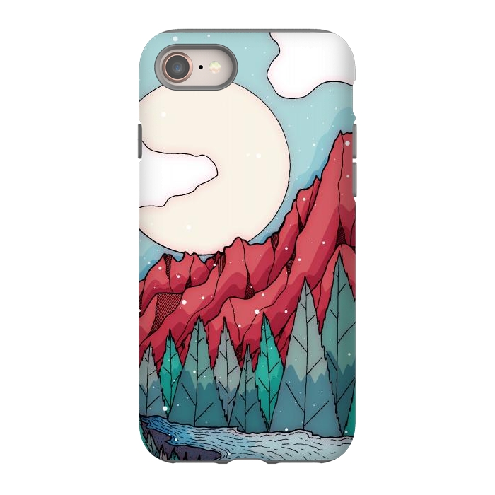 iPhone 8 StrongFit The red winter mountain river by Steve Wade (Swade)
