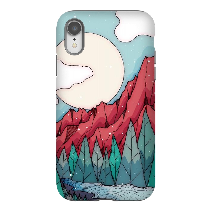iPhone Xr StrongFit The red winter mountain river by Steve Wade (Swade)