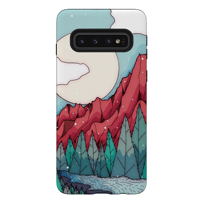 Galaxy S10 StrongFit The red winter mountain river by Steve Wade (Swade)