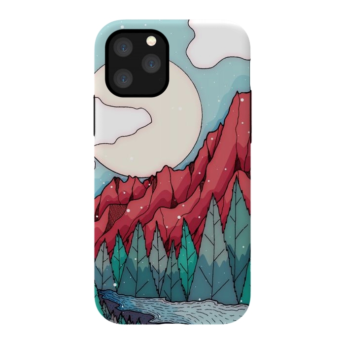iPhone 11 Pro StrongFit The red winter mountain river by Steve Wade (Swade)