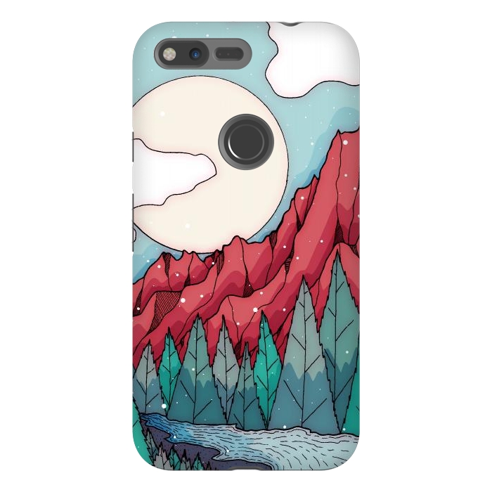 Pixel XL StrongFit The red winter mountain river by Steve Wade (Swade)