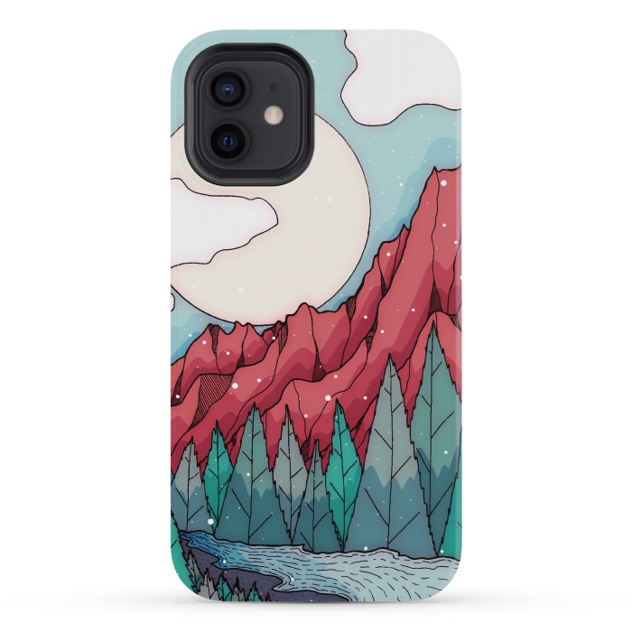 iPhone 12 mini StrongFit The red winter mountain river by Steve Wade (Swade)