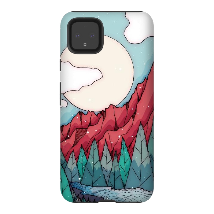 Pixel 4XL StrongFit The red winter mountain river by Steve Wade (Swade)
