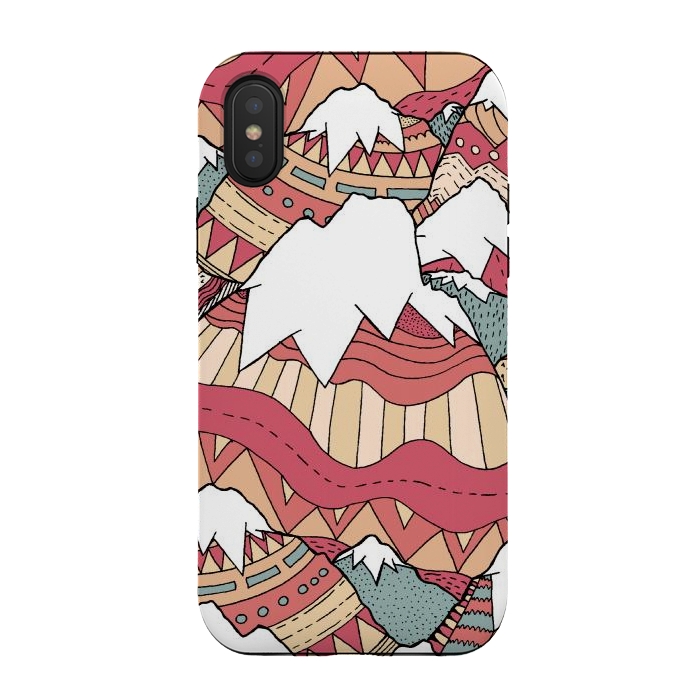 iPhone Xs / X StrongFit Winter Aztec mountains  by Steve Wade (Swade)