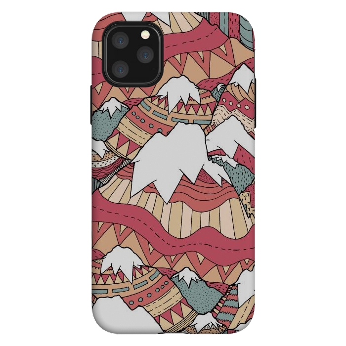 iPhone 11 Pro Max StrongFit Winter Aztec mountains  by Steve Wade (Swade)