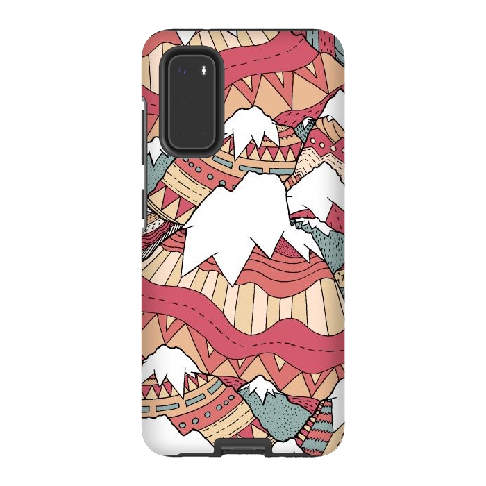 Galaxy S20 StrongFit Winter Aztec mountains  by Steve Wade (Swade)