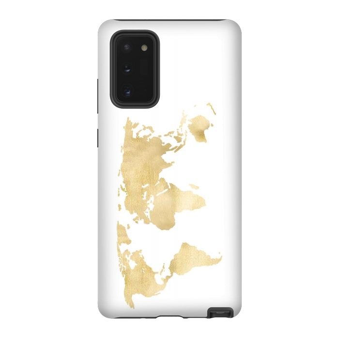 Galaxy Note 20 StrongFit Gold World Map by Tangerine-Tane