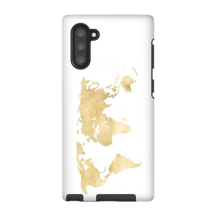 Galaxy Note 10 StrongFit Gold World Map by Tangerine-Tane