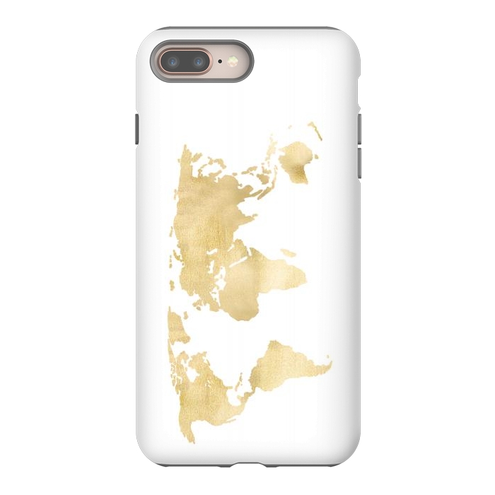 iPhone 7 plus StrongFit Gold World Map by Tangerine-Tane