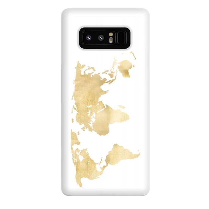 Galaxy Note 8 StrongFit Gold World Map by Tangerine-Tane