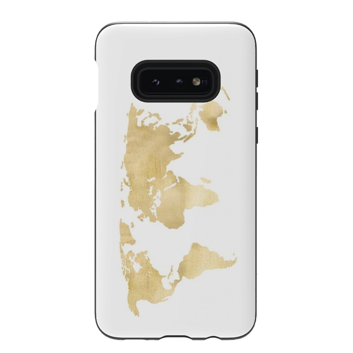 Galaxy S10e StrongFit Gold World Map by Tangerine-Tane