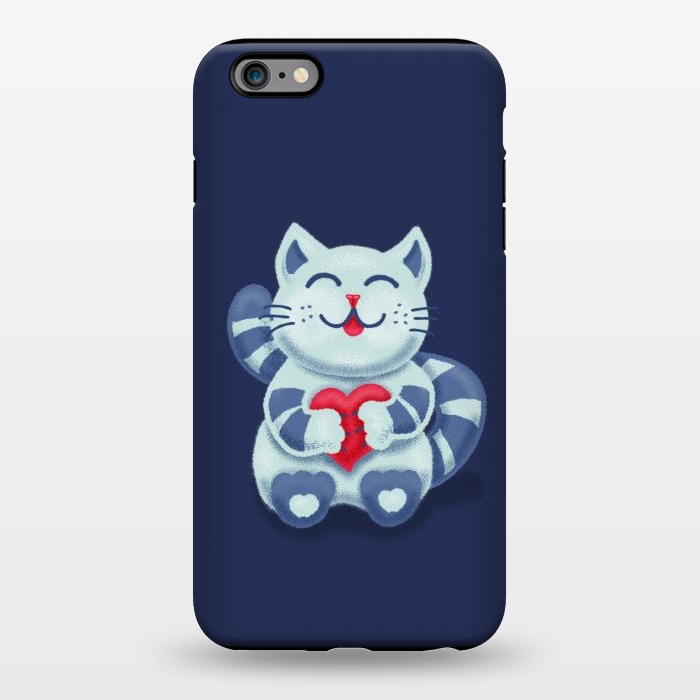 iPhone 6/6s plus StrongFit Cute Blue Kitty With Heart In Love by Boriana Giormova