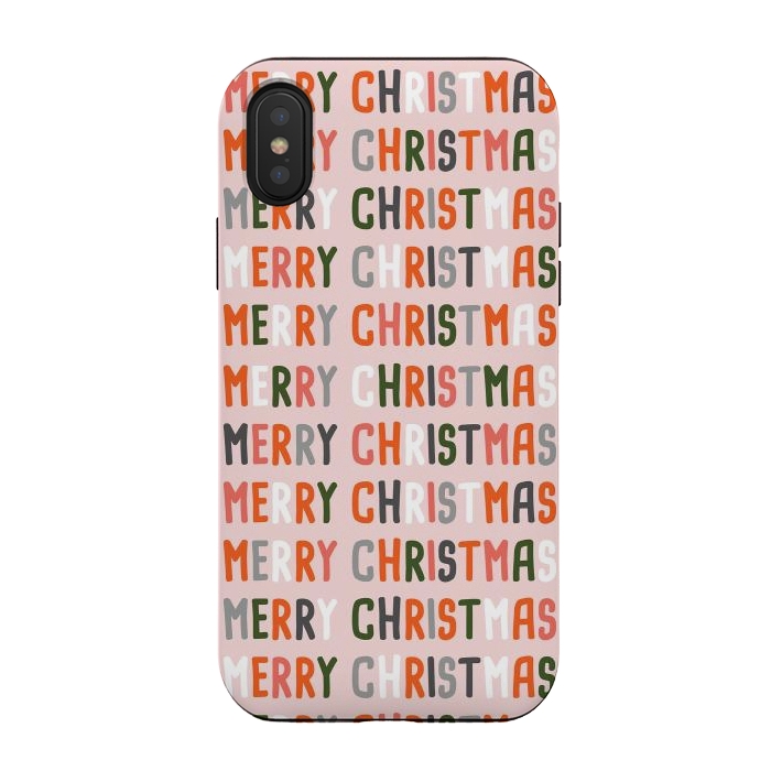 iPhone Xs / X StrongFit Merry Christmas 01 by Jelena Obradovic