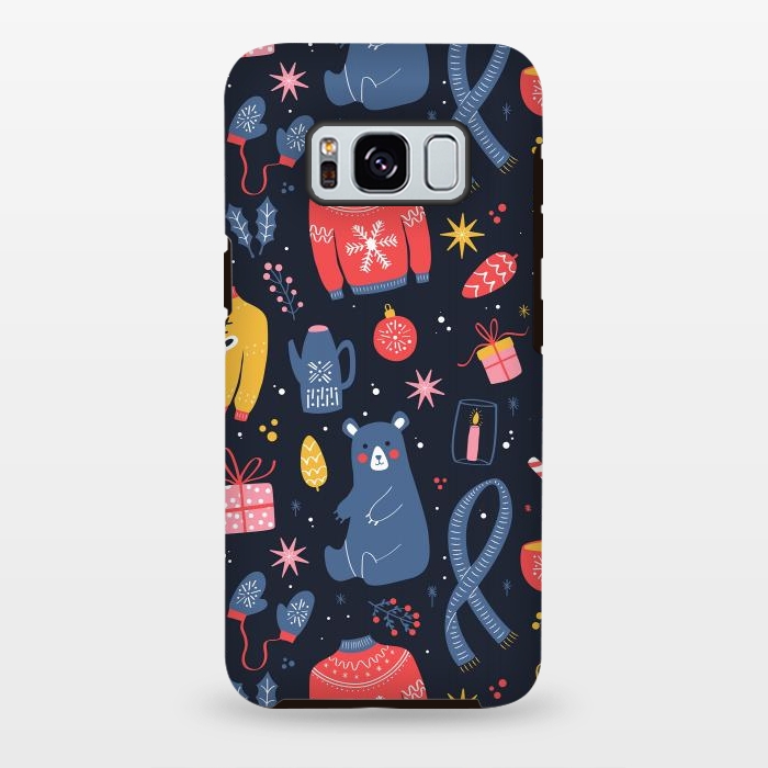 Galaxy S8 plus StrongFit Christmas pattern dark by Jelena Obradovic