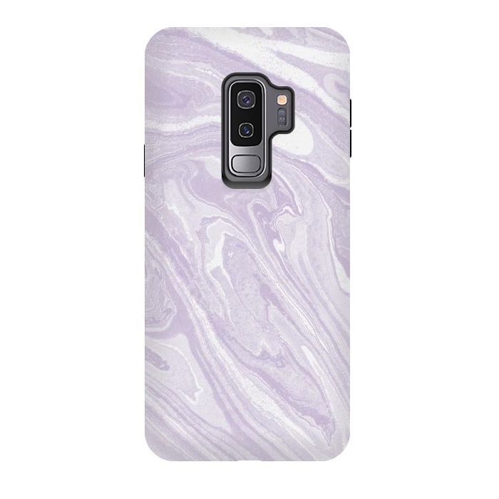 Galaxy S9 plus StrongFit Pastel Purple lavender liquid marble by Oana 