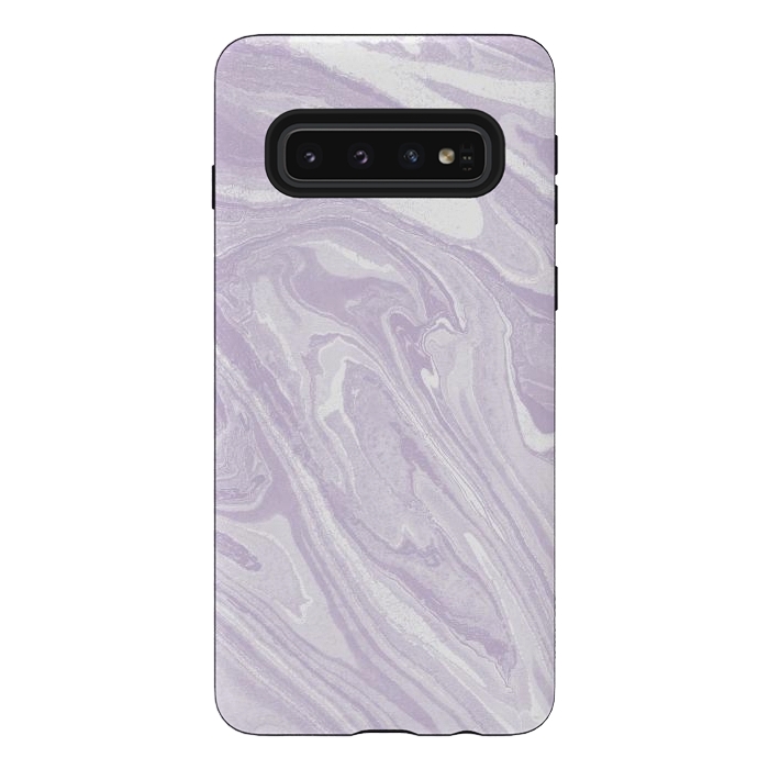 Galaxy S10 StrongFit Pastel Purple lavender liquid marble by Oana 
