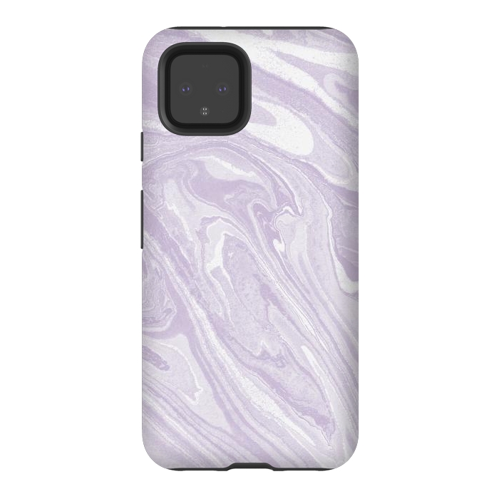 Pixel 4 StrongFit Pastel Purple lavender liquid marble by Oana 