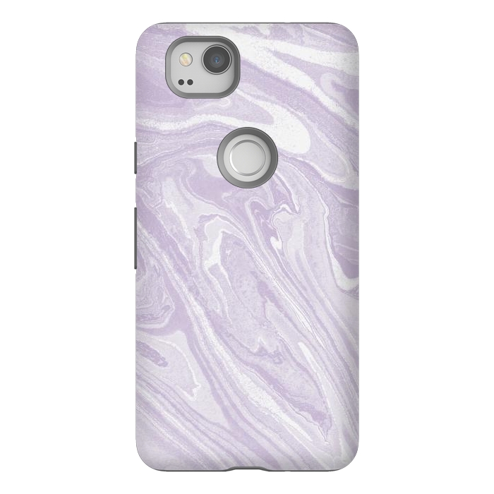 Pixel 2 StrongFit Pastel Purple lavender liquid marble by Oana 