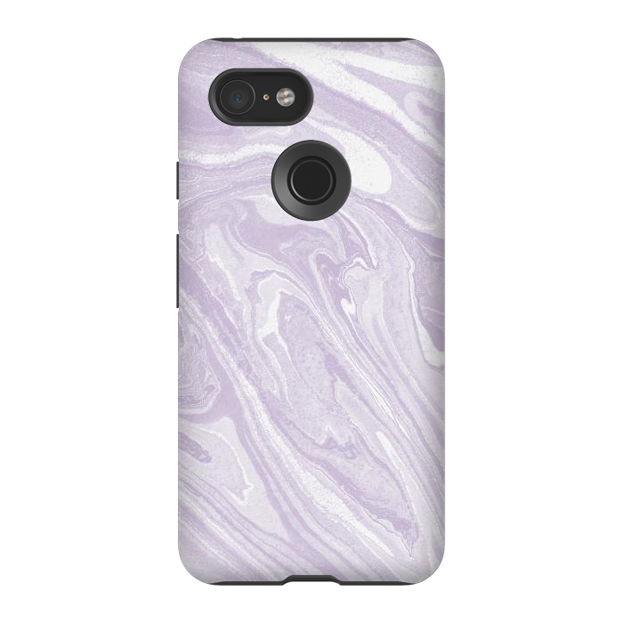 Pixel 3 StrongFit Pastel Purple lavender liquid marble by Oana 