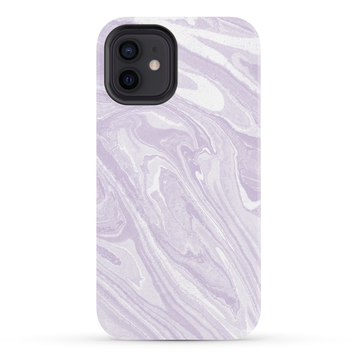 iPhone 12 StrongFit Pastel Purple lavender liquid marble by Oana 