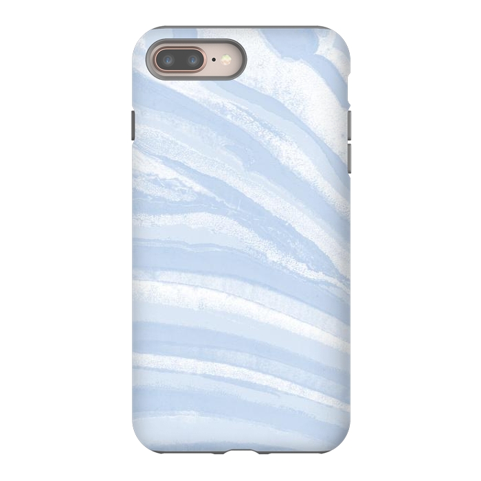 iPhone 7 plus StrongFit Baby blue pastel marble stripes by Oana 