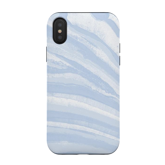 iPhone Xs / X StrongFit Baby blue pastel marble stripes by Oana 