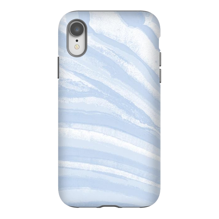 iPhone Xr StrongFit Baby blue pastel marble stripes by Oana 
