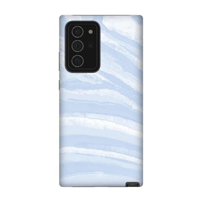 Galaxy Note 20 Ultra StrongFit Baby blue pastel marble stripes by Oana 