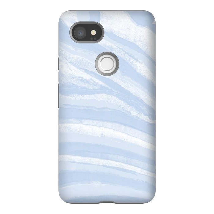 Pixel 2XL StrongFit Baby blue pastel marble stripes by Oana 