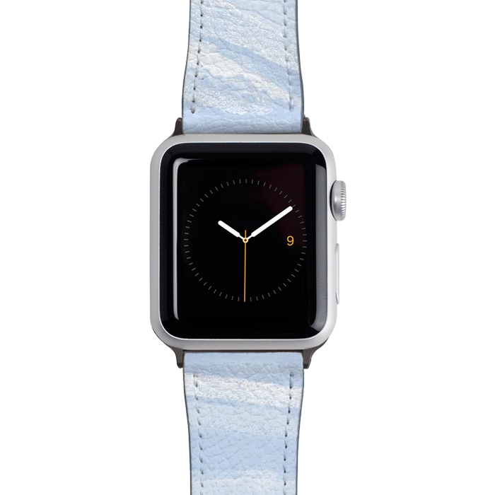 Watch 38mm / 40mm Strap PU leather Baby blue pastel marble stripes by Oana 