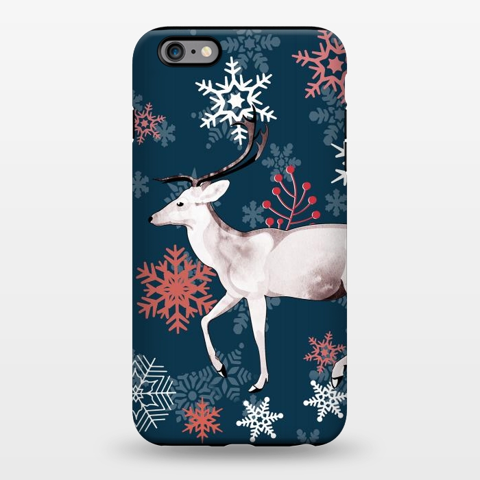 iPhone 6/6s plus StrongFit Reindeer and snowflakes winter illustration by Oana 