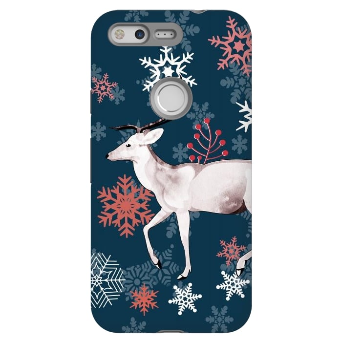 Pixel StrongFit Reindeer and snowflakes winter illustration by Oana 
