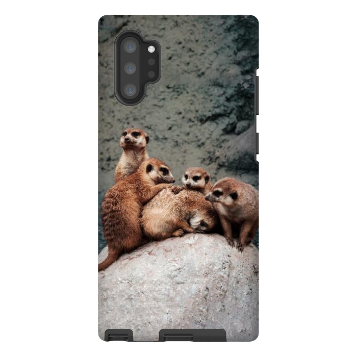 Galaxy Note 10 plus StrongFit Meerkat family by Laura Nagel