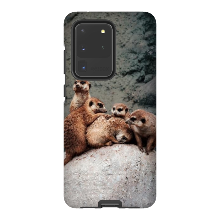 Galaxy S20 Ultra StrongFit Meerkat family by Laura Nagel