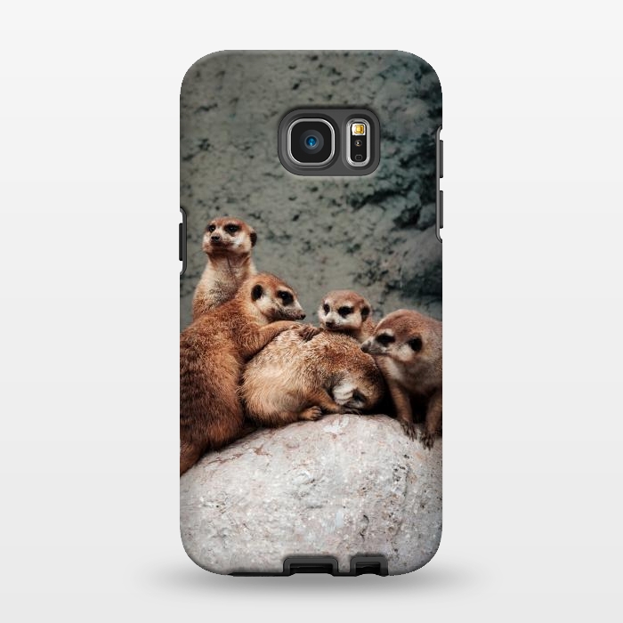 Galaxy S7 EDGE StrongFit Meerkat family by Laura Nagel