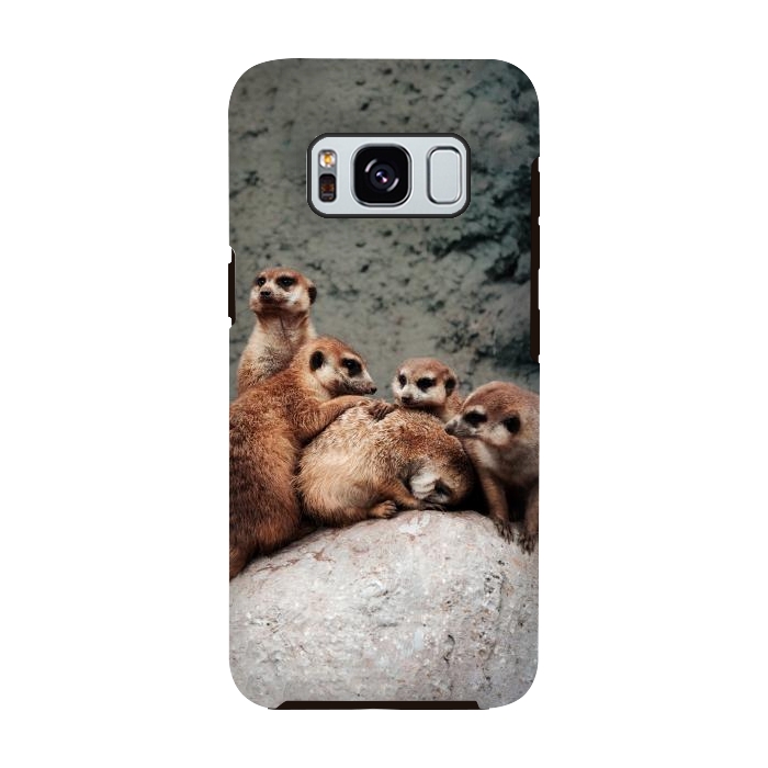 Galaxy S8 StrongFit Meerkat family by Laura Nagel