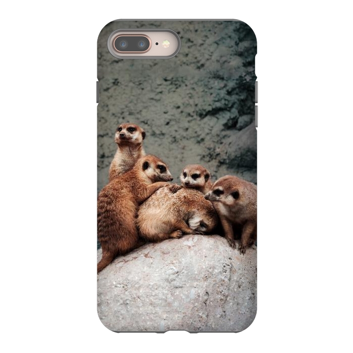 iPhone 8 plus StrongFit Meerkat family by Laura Nagel