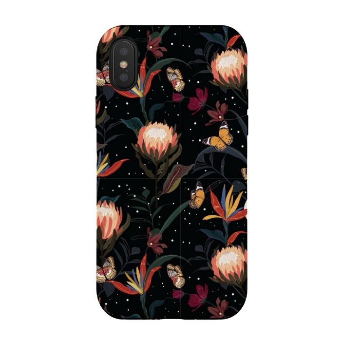 iPhone Xs / X StrongFit copper floral pattern by MALLIKA
