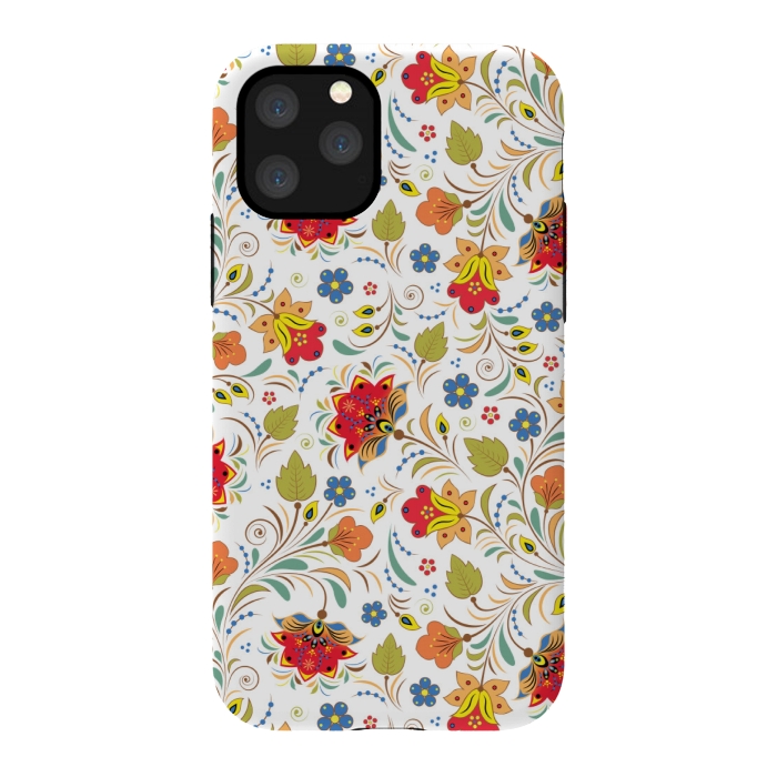 iPhone 11 Pro StrongFit red yellow floral pattern by MALLIKA