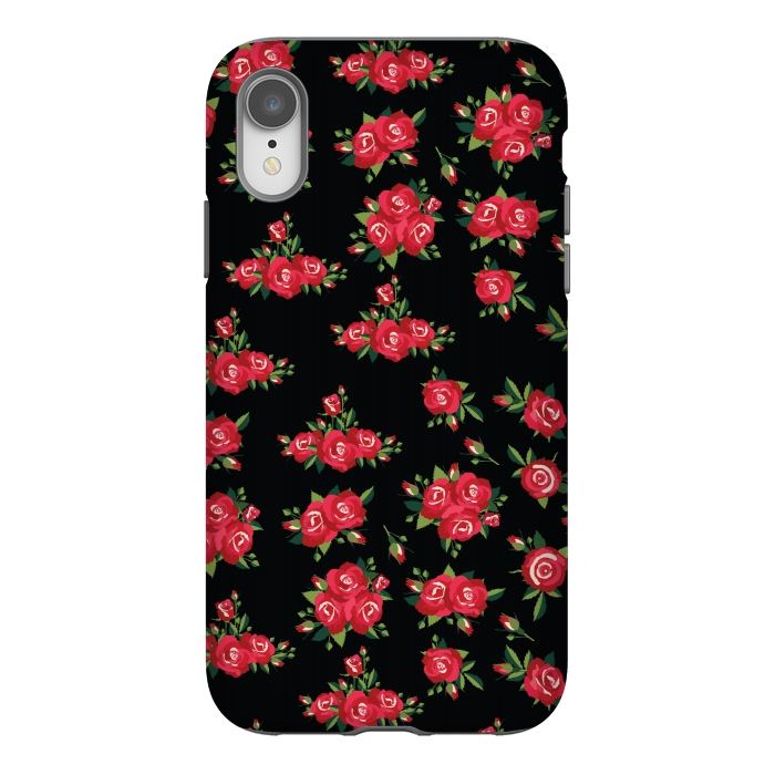 iPhone Xr StrongFit red pretty roses by MALLIKA