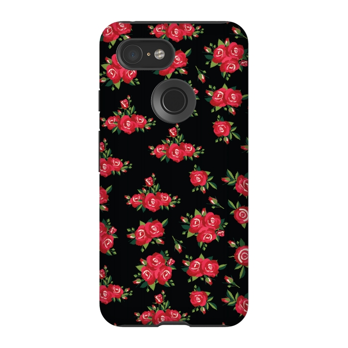 Pixel 3 StrongFit red pretty roses by MALLIKA