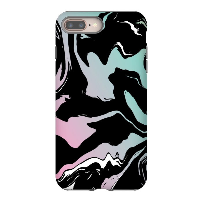 iPhone 8 plus StrongFit BLUE PINK MARBLE PRINT 3 by MALLIKA