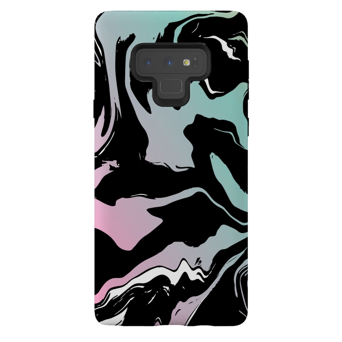 Galaxy Note 9 StrongFit BLUE PINK MARBLE PRINT 3 by MALLIKA