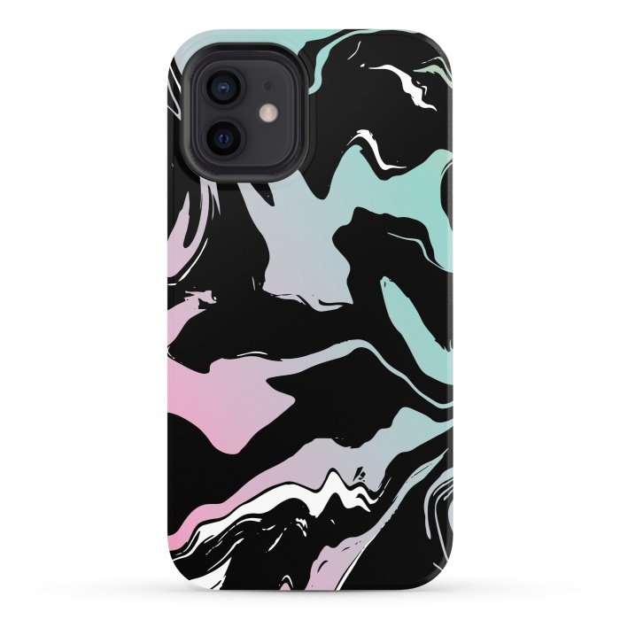 iPhone 12 StrongFit BLUE PINK MARBLE PRINT 3 by MALLIKA